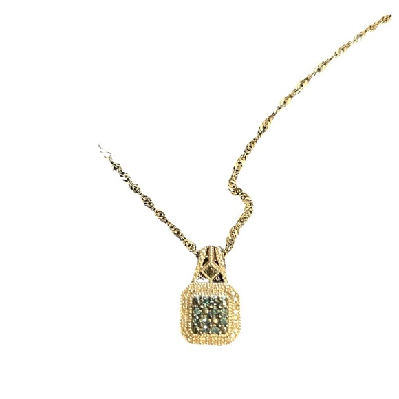 Stauer Signed Silver Necklace, Delicate Blue & Clear Stones in a Square … - Picture 5 of 10